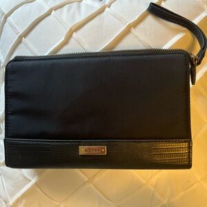 GUESS Black Wristlet with Gold Detail